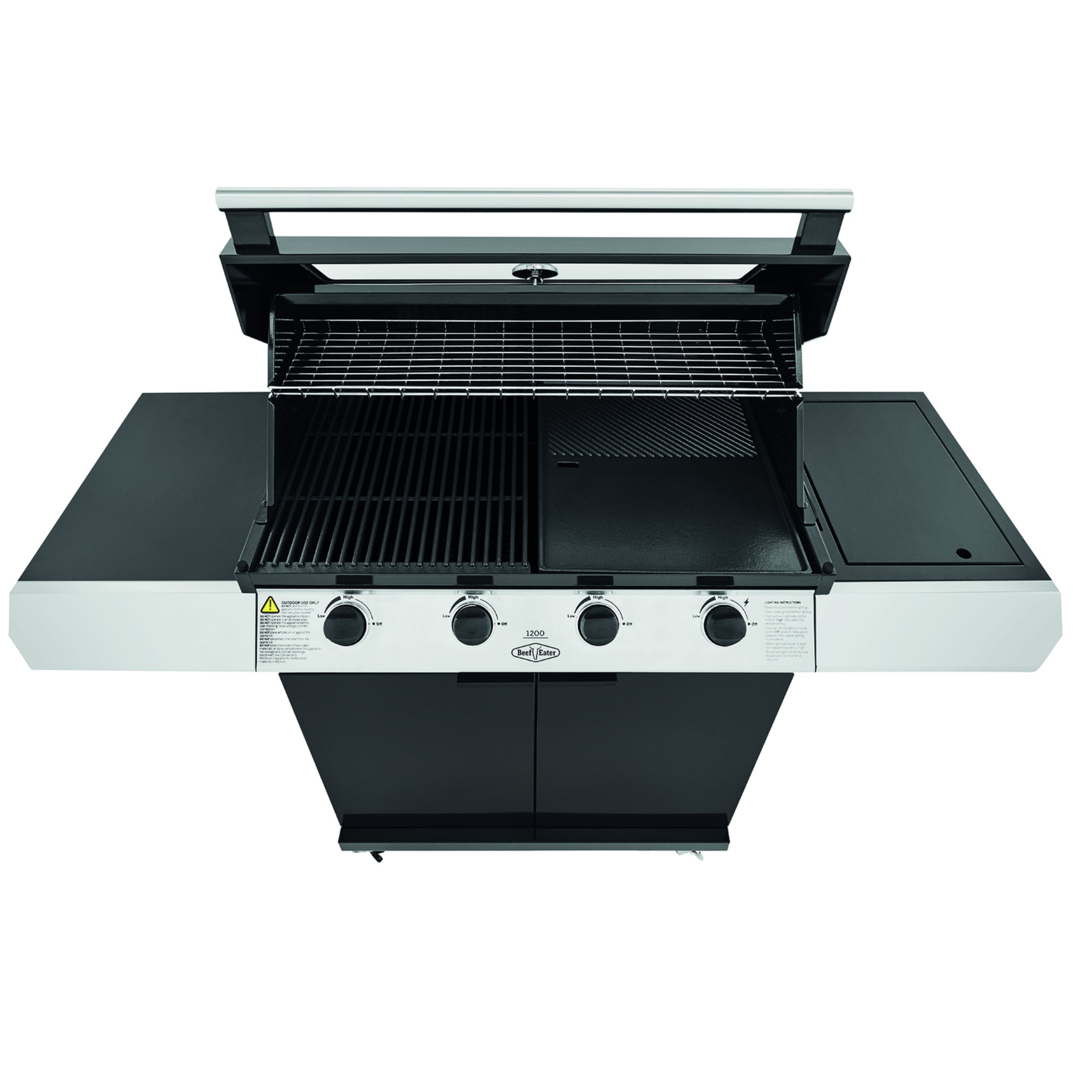 Beefeater 1200E 4 burner cabinet trolley and sideburner