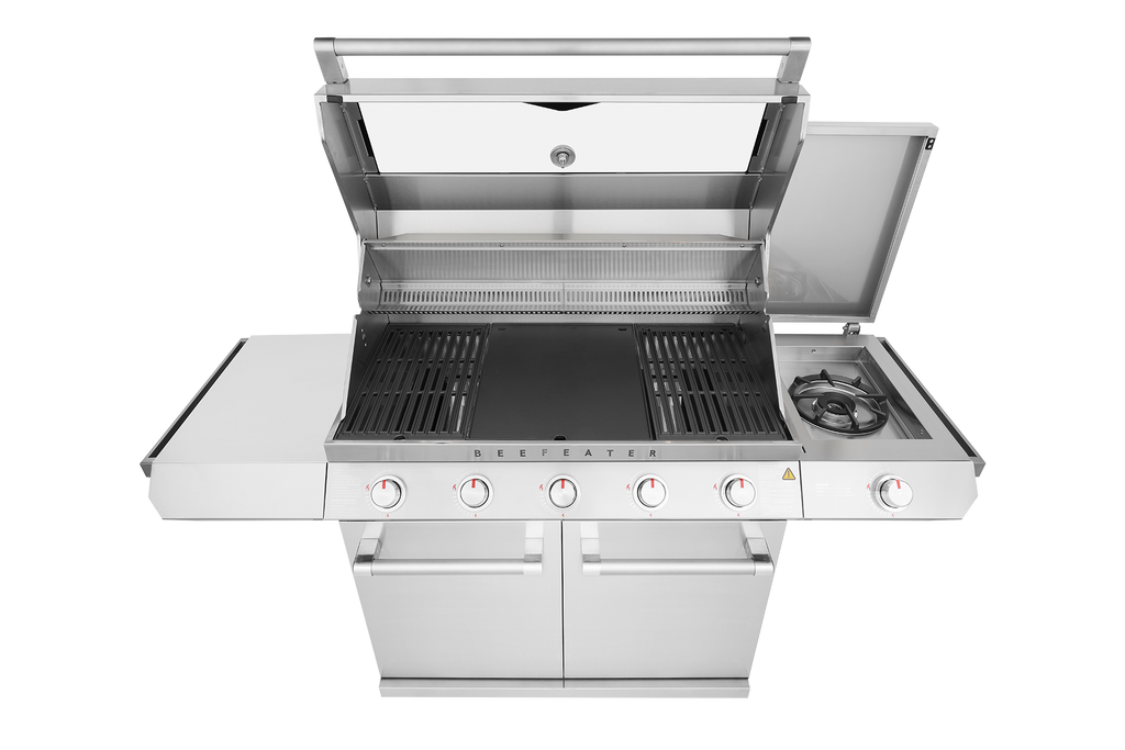 BeefEater 7000 Series Classic 5 Burner Gas BBQ with Side Burner and Trolley