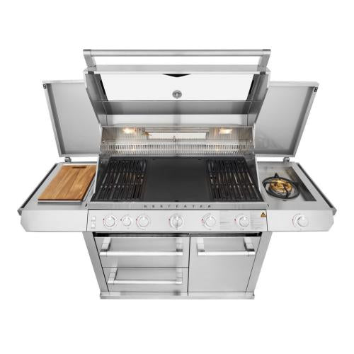 BeefEater 7000 Series Premium 5 Burner Gas BBQ with Side Burner and Trolley